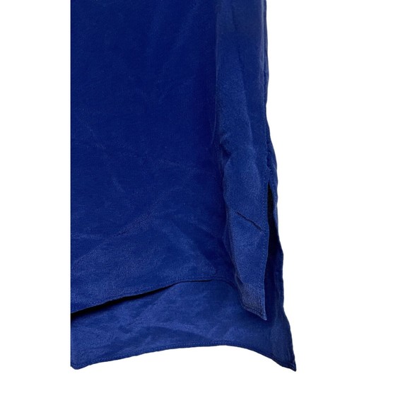 R | Label Navy Blue Short Sleeve Silk Top Women’s Size XS - Picture 7 of 10